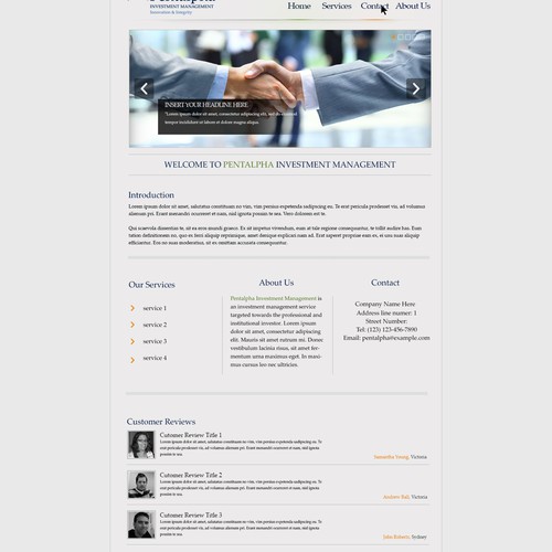 Eye-catching website with the title 'Pentalpha Investments and Management'
