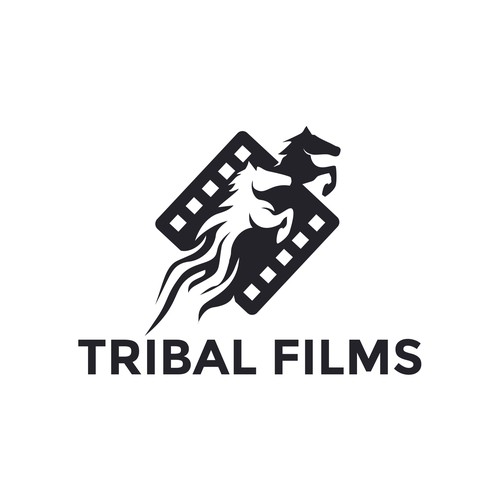Horse brand with the title 'Powerful and Sophisticated Logo for Tribal Films Production '