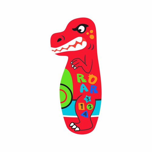 Dinosaur artwork with the title 'ROAR kids toy design'