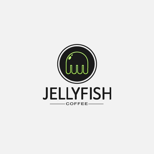 Jellyfish design with the title 'Logo design for a coffee shop.'