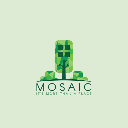 Mosaic logo with the title 'Logo Design Concept for a Real Estate Company'