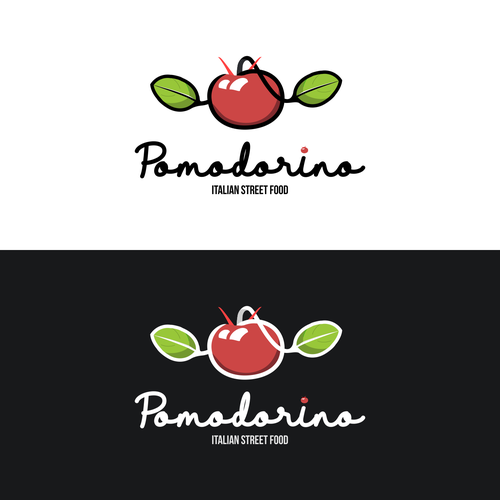 Culinary logo with the title 'Pomodorino Italian Street Food Logo'