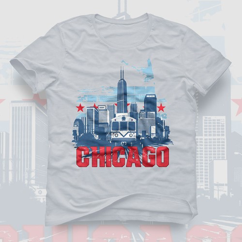 Town design with the title 'T-Shirt Design'