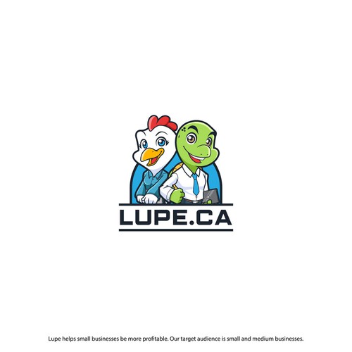 Sketchbook logo with the title 'Lupe. ca Design a young/playful logo with a cartoon character contest'