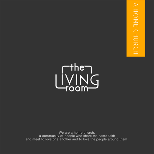 Room design with the title 'Logo for the living room, a home church'