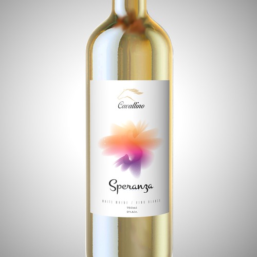 White wine label with the title 'Speranza, white whine label'