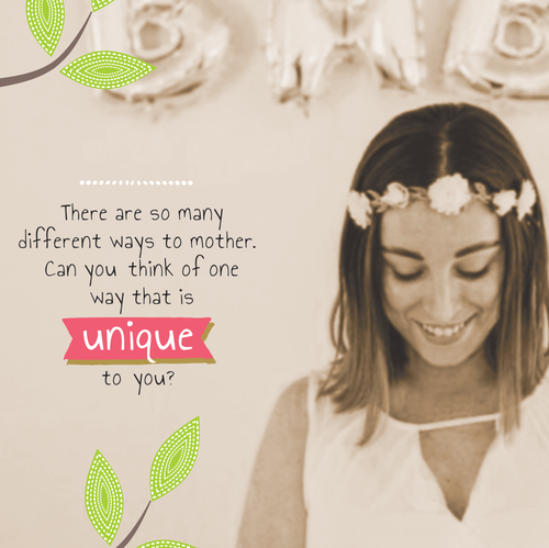 Mother design with the title 'Postpartum flashcards'