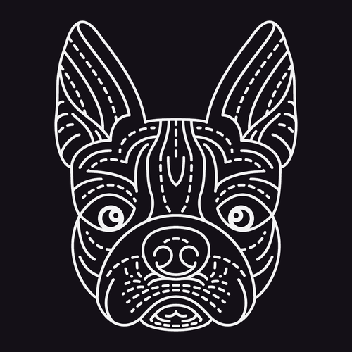 Graphic t-shirt with the title 'In Dog We Trust // Graphic T-shirt for Rock Chic Women's Fashion Line'