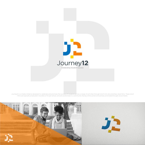 Pixel logo with the title 'Creative Logo for Journey12'