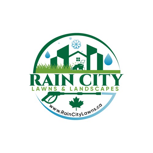 Lawn design with the title 'Rain City Lawns & Landscapes'