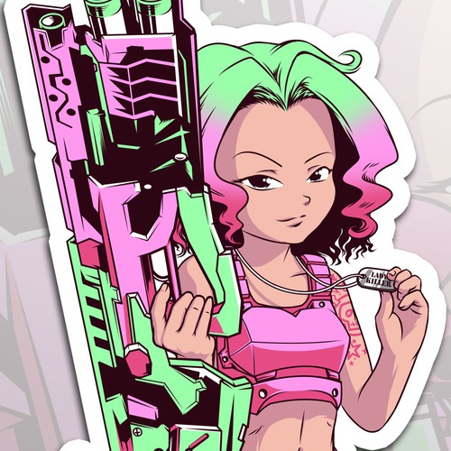 Manga design with the title 'lady killer'