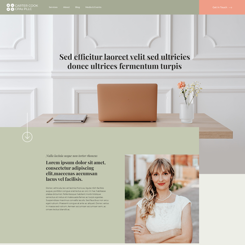 Feminine website with the title 'Account Firm Homepage Design'