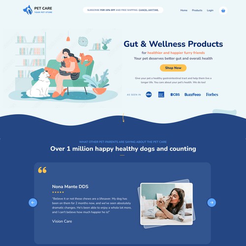 Ecommerce website with the title 'Pet Food Ecommerce Content Web'