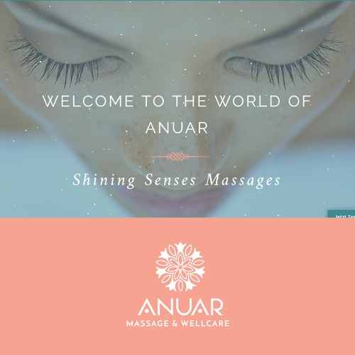 Massage design with the title 'Anuar Massages for all your senses'