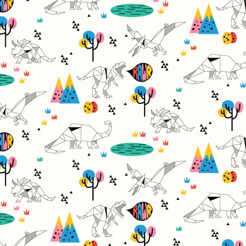 Baby design with the title 'RAWR Pattern for baby cloth'