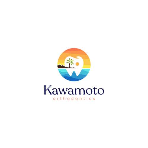 Sunset logo with the title 'Beach Sunset Dental Logo'