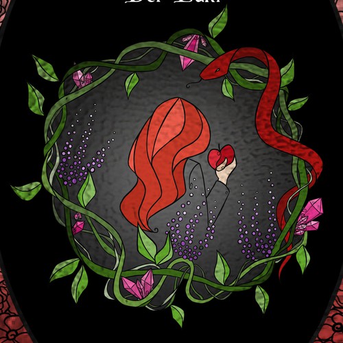 Stained glass design with the title 'Book Cover Design'