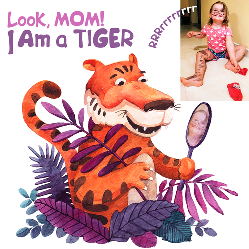 Tiger illustration with the title 'Illustration'