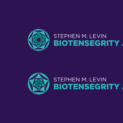 Symmetrical logo with the title 'Complex Logo Proposals for the Biotensegrity Archive'