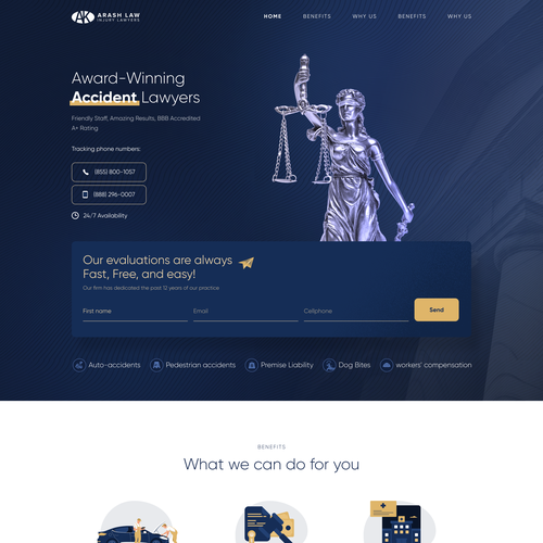 Chrome design with the title 'landing page for law firm'