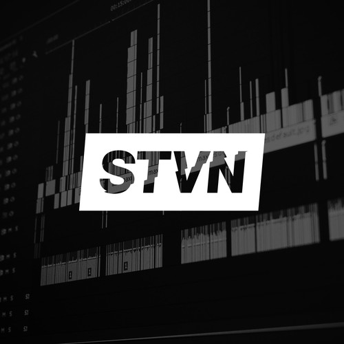 Black and white brand with the title 'Bold and dynamic logo for STVN'