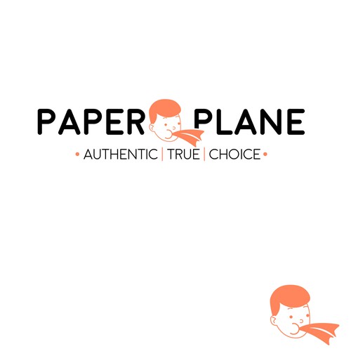 Paper plane design with the title 'Paper Plane Hungry Boy'