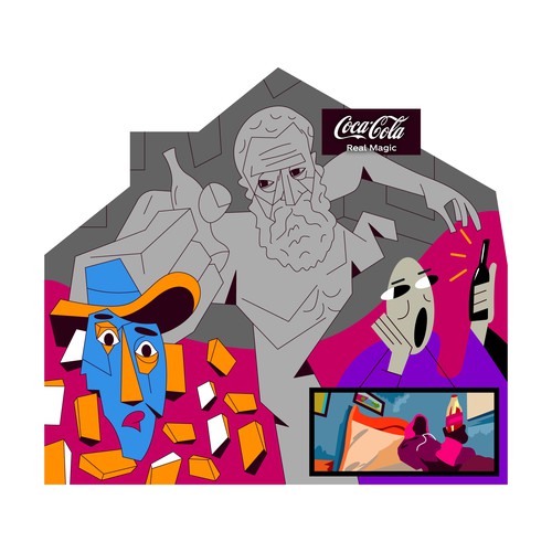 Wall artwork with the title 'Illustration for wall graffiti '