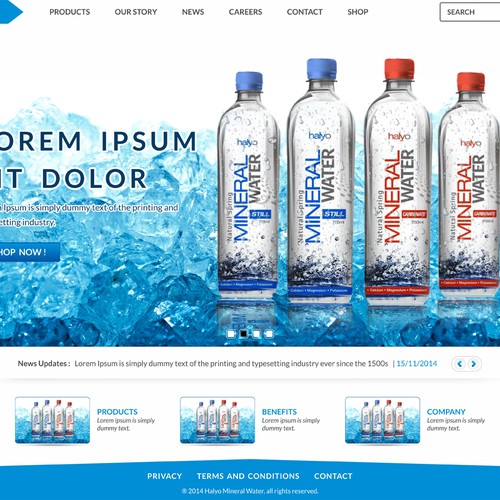 Company website with the title 'Need website for bottled Mineral Water'