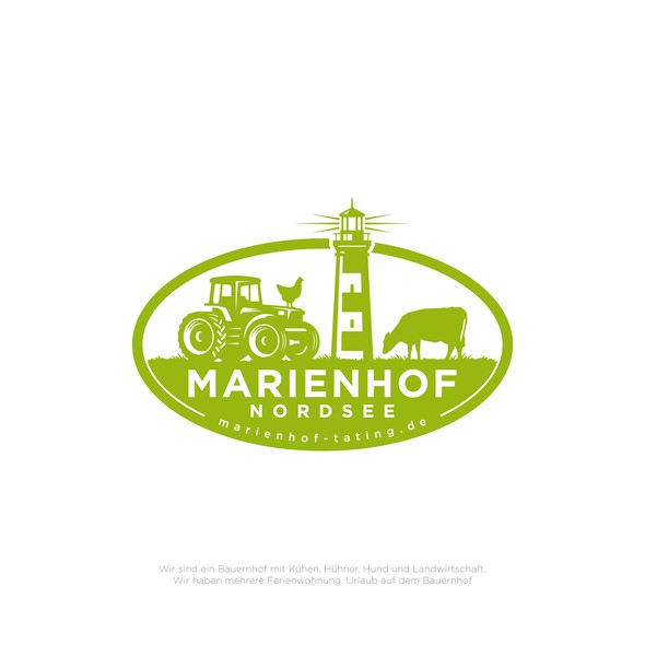 Farm-horse logo with the title 'Marienhof Nordsee Logo'