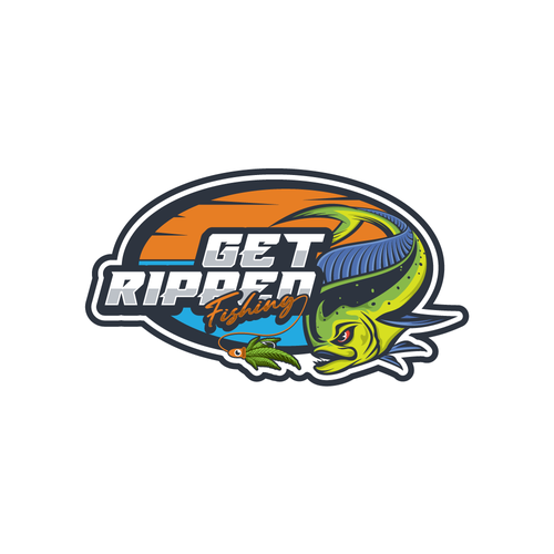 Fish logo with the title 'Get Ripped Fishing'