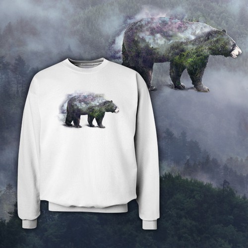 Bear t-shirt with the title 'Overlay Bear Design'