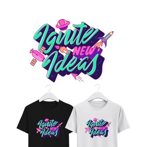 Typography artwork with the title 'Ignite new ideas'