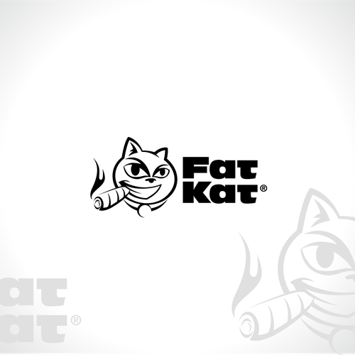 Cat logo with the title 'Fat Kat Logo'