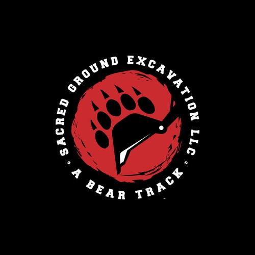 Footprint design with the title 'Sacred Ground Excavation Logo design concept'