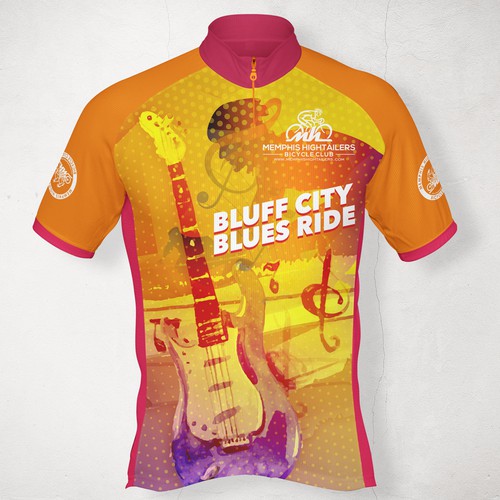 Cycling kit design with the title 'Colorful Jersey Cycling Kit Design For Memphis Hightailers '