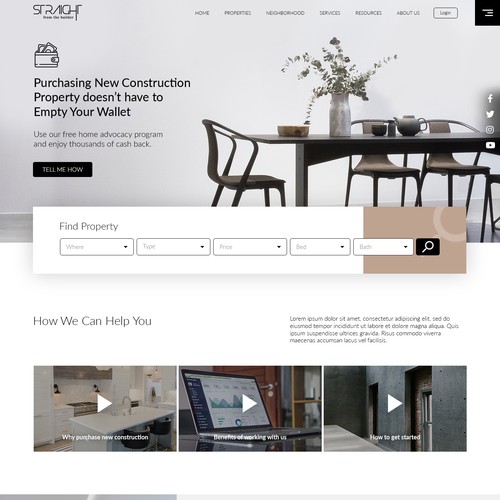 Property website with the title 'Landing page for property advocat company'