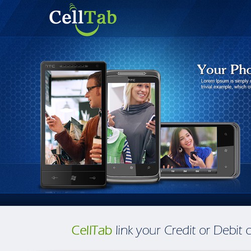 Cell design with the title 'Create the next website design for CellTab'