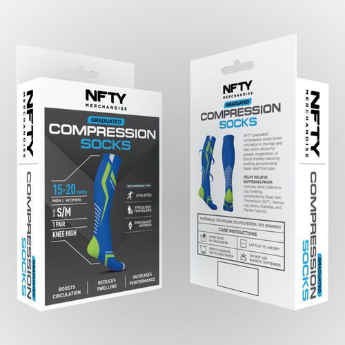 Sock design with the title 'Bold & Sporty Sock Brand looking for Modern, Sleek Packaging'