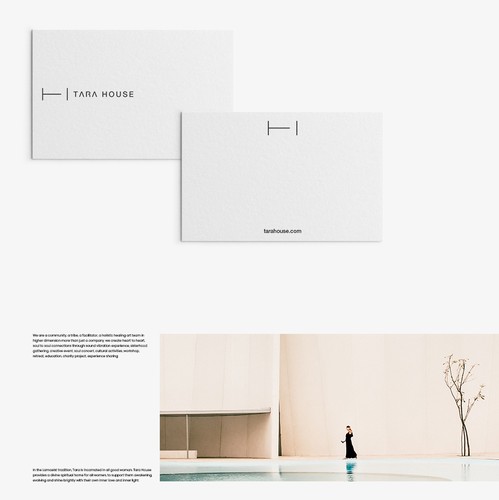 Woman brand with the title 'Minimal design for Tara House'