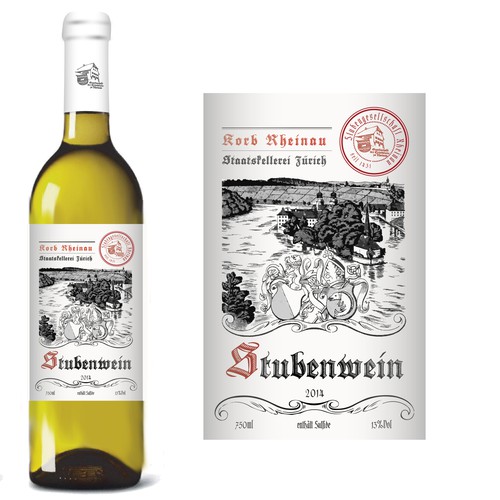 Clear design with the title 'Wine label for a non profit organisation founded in the year 1431'