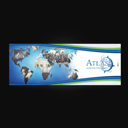 Translation design with the title 'Facebook cover for Atlas Language Services'