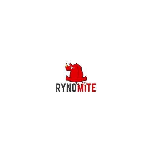 Quirky logo with the title 'Logo design for RynoMite'