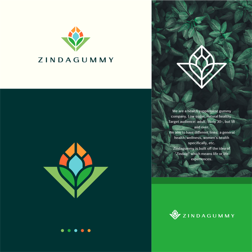 Sun logo with the title 'concept idea : - sun - leaf  - unity'