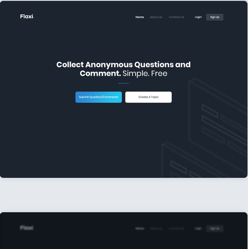 Dashboard website with the title 'Website Design to Submit Comments or Questions'