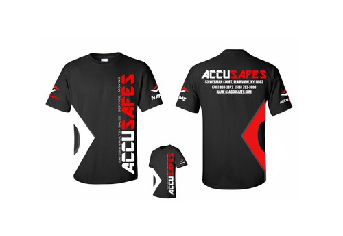 Bold t-shirt with the title 'Accusafe.com Crew Shirts'