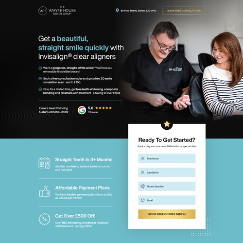 New design with the title 'The Whyte House Dental Practice'