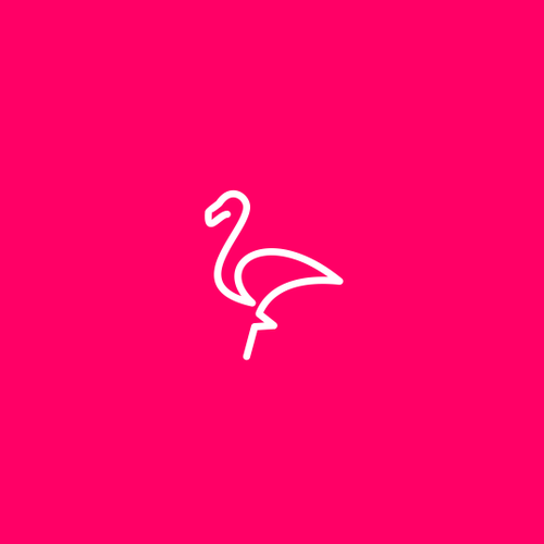 Animal logo with the title 'Flamingo concept'