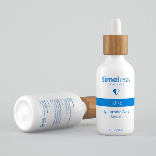 Bamboo design with the title 'Label design concept for a serum bottle'