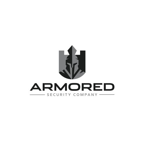 Helmet brand with the title 'Armored Security Company Logo'