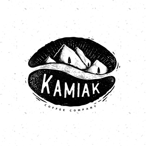 Coffee bean logo with the title 'Coffee bean logo'